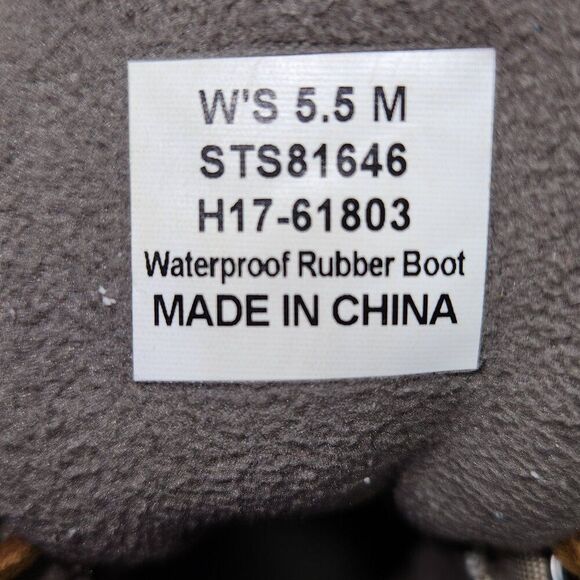 Sperry Saltwater Rain Gray Tan Pink Waterproof Rubber Duck Boot Women's 5.5 - Picture 10 of 10